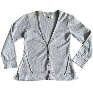 Habitat Button Up Cardigan Womens Medium Cotton Gray Casual Sweater Top